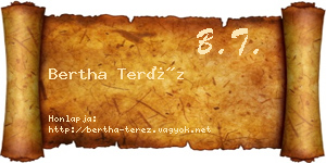 Bertha Teréz névjegykártya